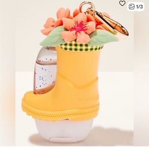 Bath & Body Works Vera Bradley yellow rain boot hand sanitizer holder